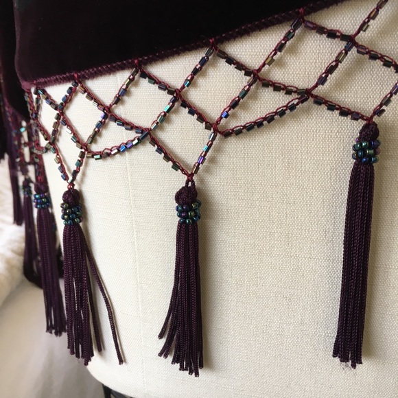 Kite and Butterfly Velvet peacock tassel kimono - Picture 4 of 8